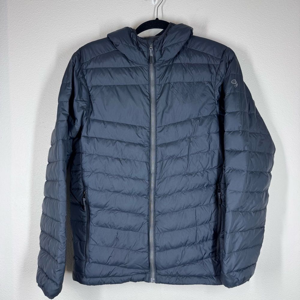 Mountain Hardwear Men's Down Filled Hooded Puffer Jacket Black Flawed Size Small